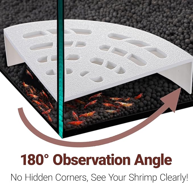 Shrimp Cave 2-Pack – Space-Saving Fan-Shaped Aquarium Cave Decor with 180° Wide-View Design, Compact Fish Tank Accessories for Cherry/Dwarf Shrimp (White)