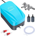 Pawfly Aquarium Air Pump 60 GPH Oxygen Pump for 20 to 60 Gallon Fish Tanks Buckets Quiet Aerator Pump Kit with Airline Tubing Control Lever Valve Air Stones and Check Valves