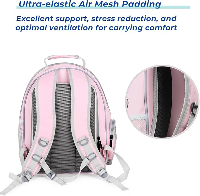 Lollimeow Expandable Cat Backpack Carrier for Large Cats & Small Dogs - Airline Approved Pet Bubble Backpack with Dual-Side Expansion, Perfect for Travel, Hiking & Outdoor Adventures, Up to 16lbs