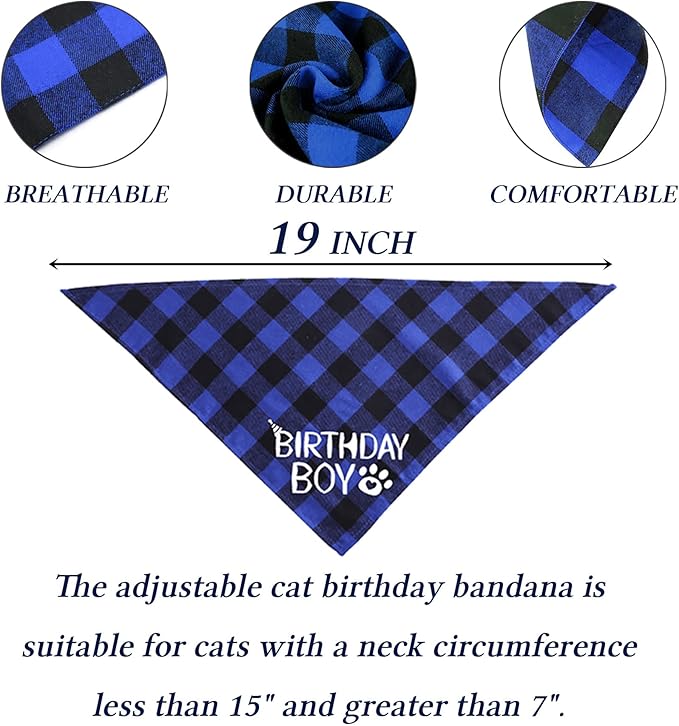 STMK Cat Birthday Party Supplies, Cat Birthday Hat with Numbers Bandana Bow Tie Collar Banner Garland MEOW Letter Balloons for Cats Kittens Outfits Decorations