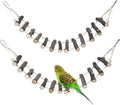 BNOSDM Birds Rope Ladder Toy 2Pcs Wooden Bird Hanging Ladders Pet Climbing Ladder Swing Parakeet Cage Accessories Suit for Budgie, Lovebird, Conure, Cockatoo, Finch
