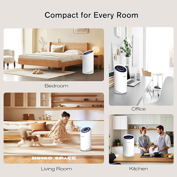 Air Purifiers for Home Large Room Bedroom Up to 2400 Ft² with 4-Stage Ture HEPA. Airspark Air Filter Captures 99.99% Dust Smoke Pollen Daner. Air Cleaner for Pet Hair Odor Eliminator 22dB Night Light