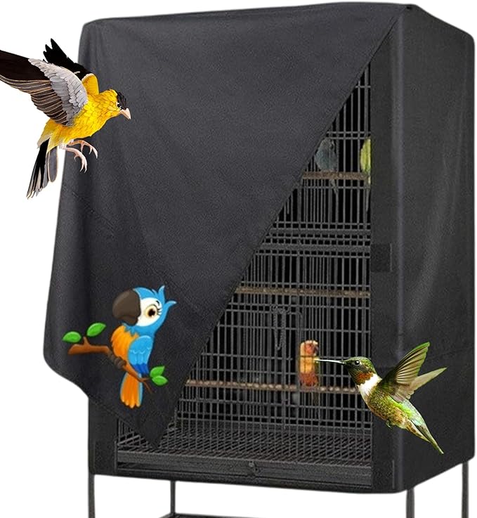 Bird Cage Cover,Pet Cage Cover,100% Shading Oxford Cloth, Bird Cages Covers, Sun Protection Breathable Waterproof Oxford Cloth Pet Covers for Cats Birds Small Animals, Machine