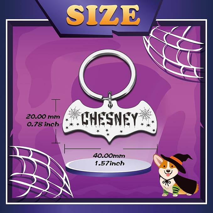 Dog Tags Personalized for Pets - Bat Shape Dog Tag, Customized Pet ID Tag for Black Cat, Witch Friendly Cat Tags, Funny Spooky Dog Name Tag, Stainless Steel Dog ID Tag Engraved on Both Sides