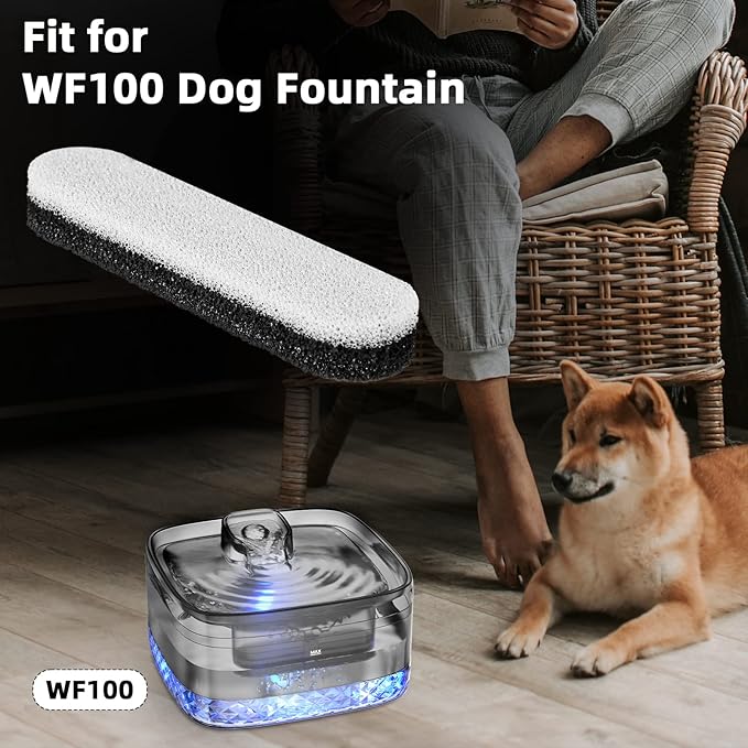 Dog Water Fountain 256oz/2Gallon/8L, Large Automatic Pet Water Dispenser, Cat Water Fountain Dog Water Bowl Dispenser with Cleaning Tool & Replacement Filters, for S-L Dogs and Multi-Pet (Filters)