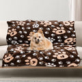 Dog Blanket, Soft Fleece Dog Blankets for Medium Large Dogs, Fluffy Flannel Pet Cat Puppy Blanket Cover for Bed Couch, Cute Paw Print Throw Blanket for Dogs,Brown, 50"X40"