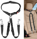 Dog Seat Belt for Car, Dual Pet Vehicle Headrest Restraint Safety Seatbelt,Two Dog Leash No Tangle Dog Car Leash Seat Belt,Duty Adjust Elastic Connect Harness in Vehicle Travel(Black)
