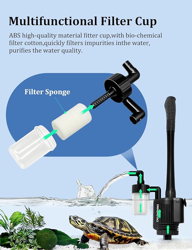Electric Aquarium Gravel Cleaner [2026 Edition] 6 in 1 Automatic Fish Tank Cleaning Tools Gravel Vacuum for Aquarium Suitable for Change Water Wash Sand (with Filter Cup and Hose Clamp 22W)