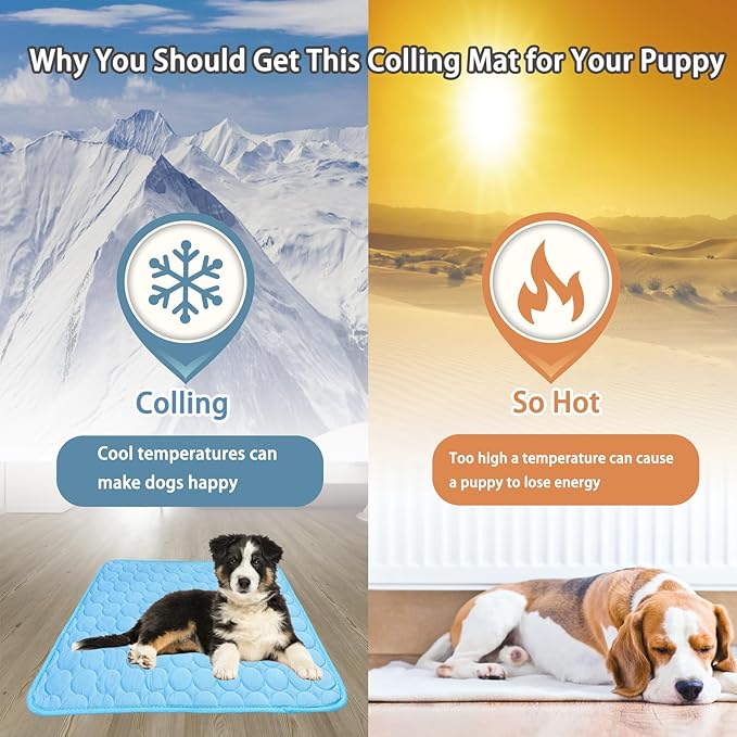 Dog Cooling Mat, 2025 Upgraded Cooling Blanket for Dogs, Washable Cool Mat for Dogs for Summer, Portable Pet Coolings Pad for Dogs & Cats Sleeping (28"x22" L Size, Grey)