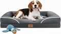 Homemate Dog Bed Medium Size Dog 28x23 inch with Orthopedic Foam Waterproof Outdoor Pet Cat Bed Sofa Supplies with Toy Dogs Crate Pad Couch with Removable Washable Cover & Non-Slip Botton Dark Grey