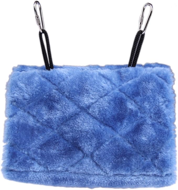 Vktech® Plush Snuggle Bird Hammock Hanging Snuggle Cave Happy Hut Bird Parrot Hideaway Size M (23.5 * 22cm) (Blue)