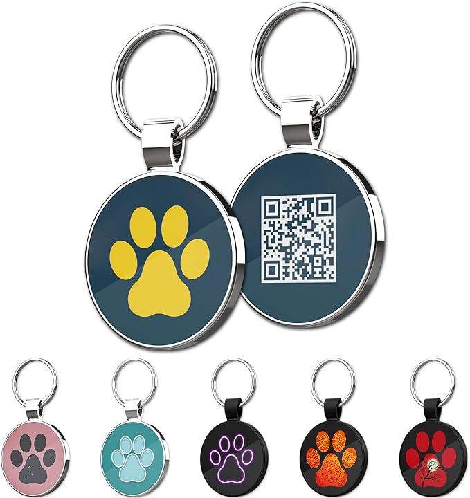 MYLUCKYTAG QR Code Pet ID | Personalized Dog & Cat Collar Tag | Online Profile with Instant Scanned Location Alert Email