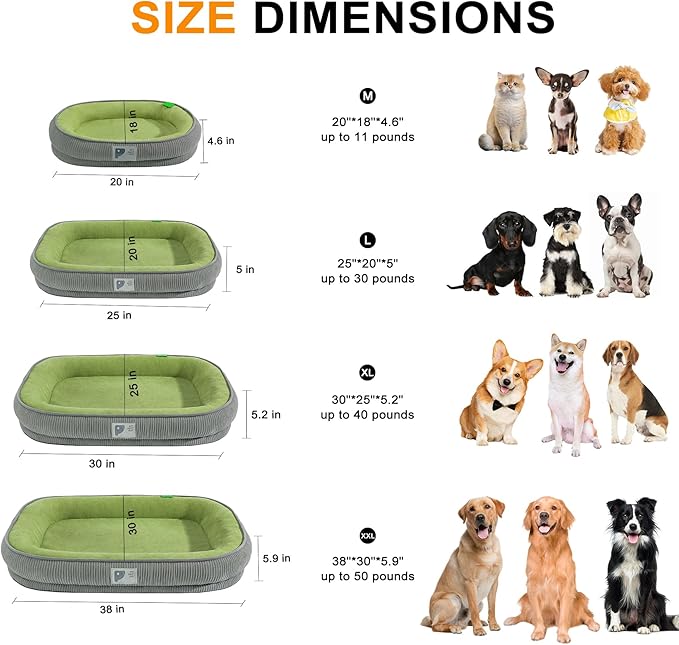 Orthopedic Cat Bed for Puppy,Cat Sofa Bed with Egg Crate Foam Four Sided Bolster Dog Couch Beds with Removable Cover & Non-Slip Bottom XS