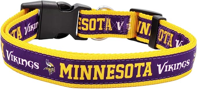 Pets First NFL Minnesota Twins Licensed PET COLLAR, Small - Heavy-Duty, Strong, and Durable Dog Collar. Available in 31 Football Teams and 4 Sizes