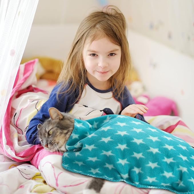Yesland 20 Styles Dog Cat Fleece Blankets Puppy Blanket, 23.6 X 27.6 Inch Small Soft Fleece Fabric Dog Cat Blankets Pet Blanket with Paw Prints for Kitten, Puppy, Small Animals, Multiple Colors