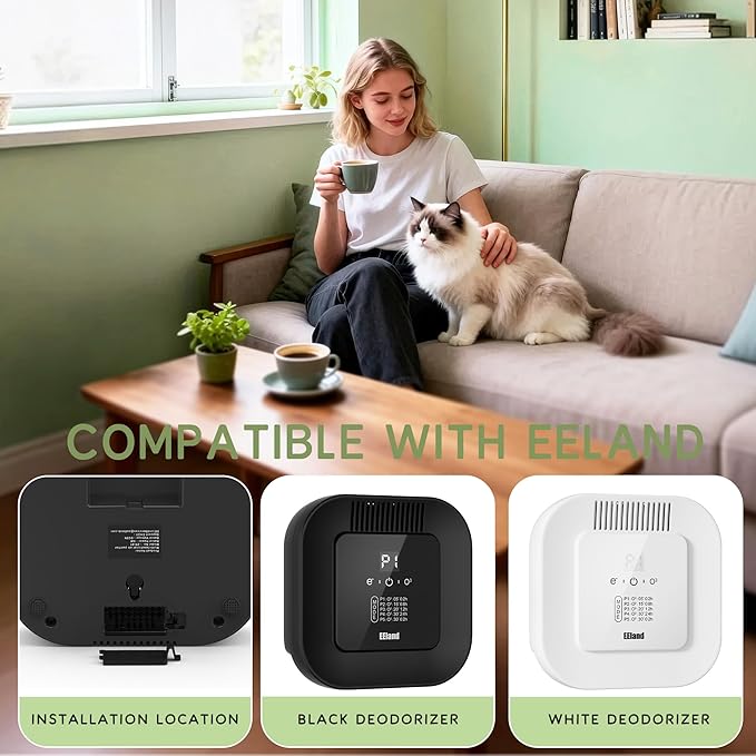 Cat Litter Deodorizer – 99% Odor Removal, Ozone Air Purifier for Pets, Strong Odor Eliminator for Litter Box, Toilet, Closet, Cabinet, Shoe, Garage