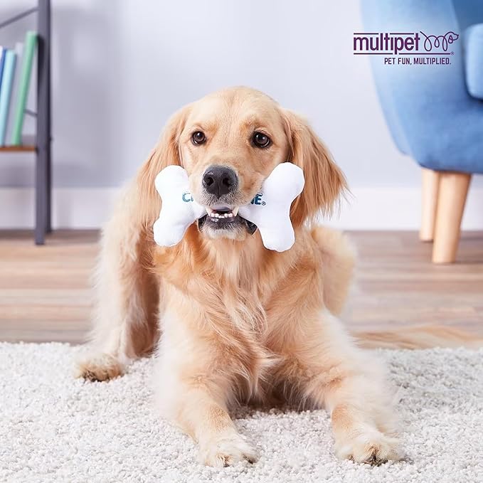 Multipet Chilly Bone Dog Toy - Vanilla-Scented Canvas Freezable Teething Toys - Frozen Toy for Chewing & Playing - Freezable Dog Toys (1 Count, 7”)
