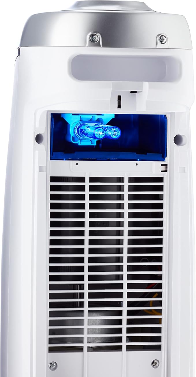 GermGuardian Air Purifier for Home with HEPA Pure Filter, for Wildfire Smoke, Pet Dander, Pollen, Odors, Large Rooms - 743 Sq. Ft., Removes 99.97% Pollutants, UV-C Light, 22", AC4825W, White