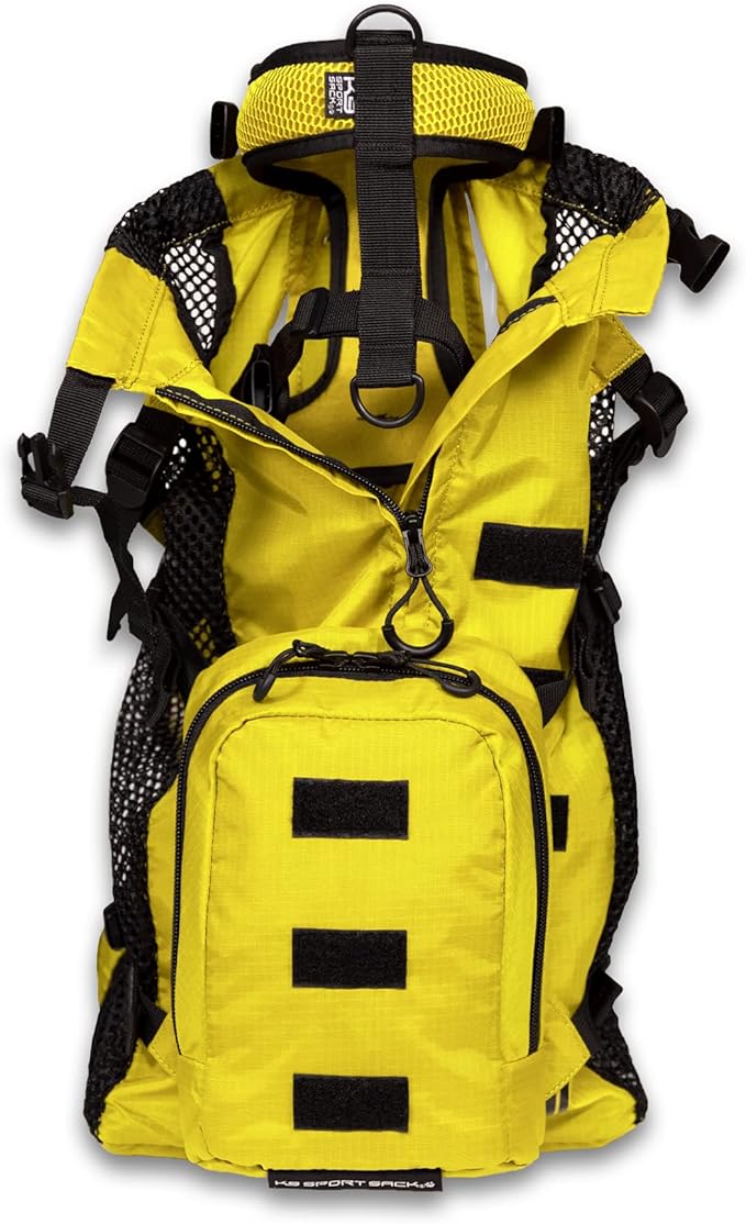 K9 Sport Sack Walk-On - X-Small, Buttercup Yellow - Ideal for Dogs with 9-12” Back Length - Lightweight, Packable, Backpack-Style Carrier - Includes Compatible Harness & Storage Bag