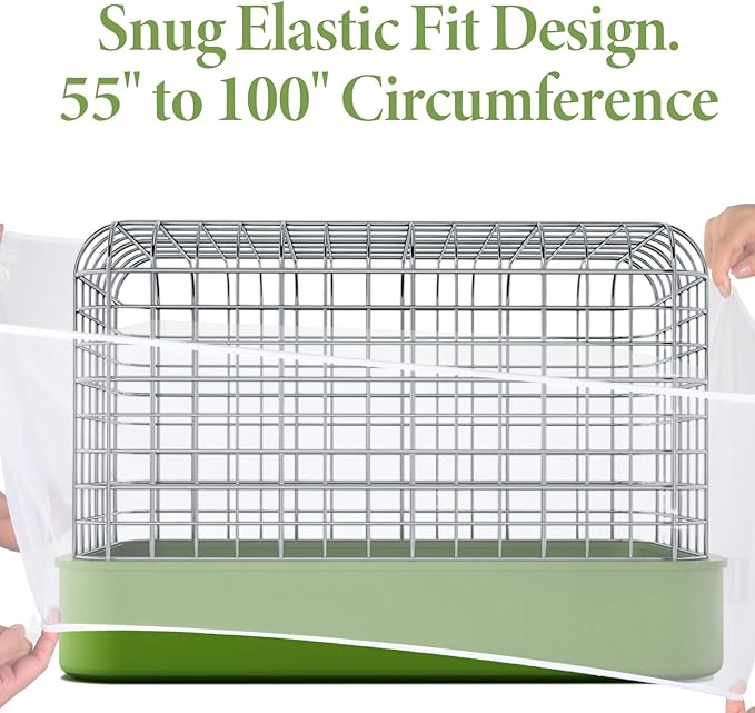 Bird Cage Seed Catcher White Bird Cage Net Cover Adjustable Birds Cages Netting Seed Catcher Stretchy Birds Cages Guard for Parrot Enclosures