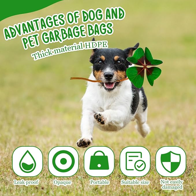 Ireer 40 Count 4000 Pcs Header Bag Bulk Cute Dog Pet Waste Bags Bulk Poop Leakproof Easy Single Pull for Poop Dog Waste Station Fit Hang Hole Dispenser Pet Home Outdoor