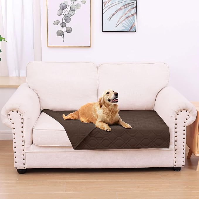 hyha Waterproof Dog Bed Blanket, Soft Pet Blankets, Waterproof Couch Cover for Dogs, Reversible Sofa Covers Washable for Furniture (30x53 Inch, Chocolate/Chocolate)