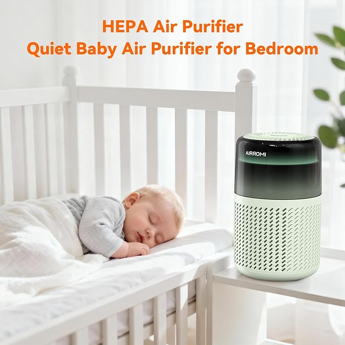 AIRROMI HEPA Air Purifier for Bedroom&Home,Pet Air Purifier for Home Pets,Removes Pet Odor,Cat Litter Smell,Dust,Smoke&Allergies,Quiet Room Air Purifier with Scents,360°Air Cleaner,A2005 Green