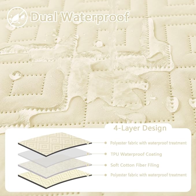 hyha Waterproof Dog Blanket, Soft Dog Bed Cover Pet Blankets, Waterproof Sofa Couch Cover for Dogs Washable, Reversible Pet Couch Covers for Sofa Furniture (30x53 Inch, Beige/Beige)