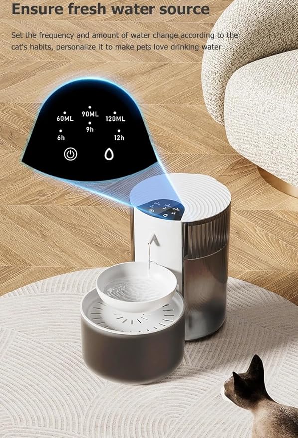 Wireless Cat Water Fountain No Filters, 3.5L Automatic Wastewater Separation Pet Water Fountains for Cats Indoor, Quiet Cat Dog Water Dispenser Rechargeable Kitty Drinking Fountains - for Pets