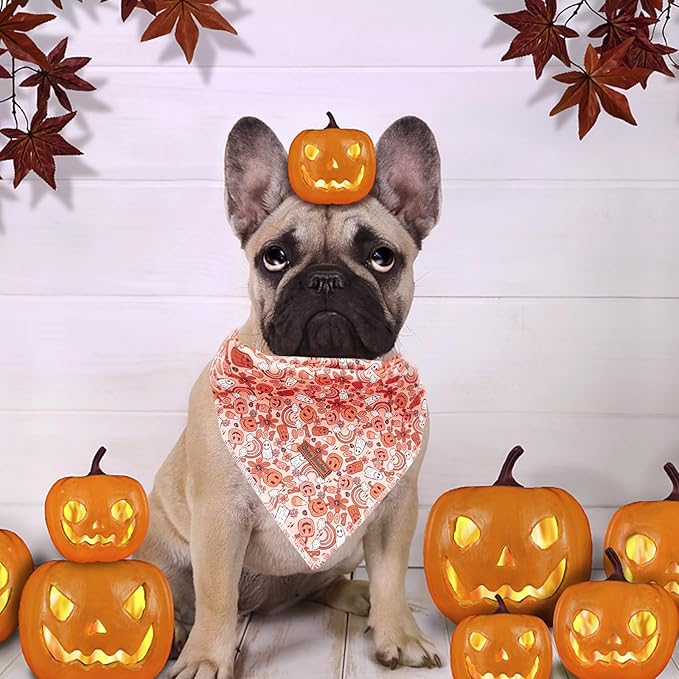 Halloween Dog Collar, Pet Collar Dog Bow Pumpkin Girl Boy Holiday Pet Collar Gift Cute Soft Puppy Collar for Small Dogs