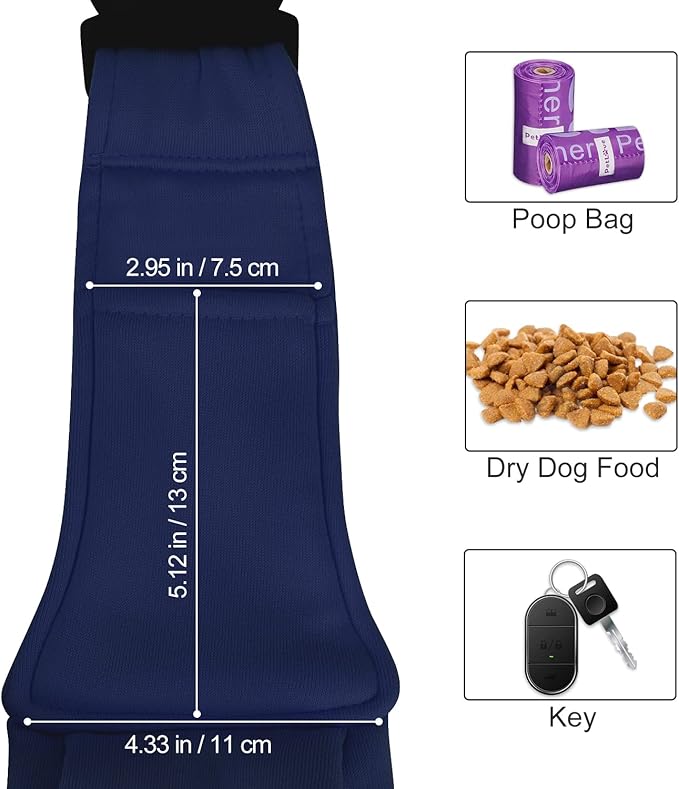 PETLOFT Reversible Dog Cat Sling Carrier, Small Dog Carrier, Adjustable Dog Sling, Hands Free Cross Body Carrier with Collar Hook for Dog/Cat/Bunny up to 11lb (Blue)