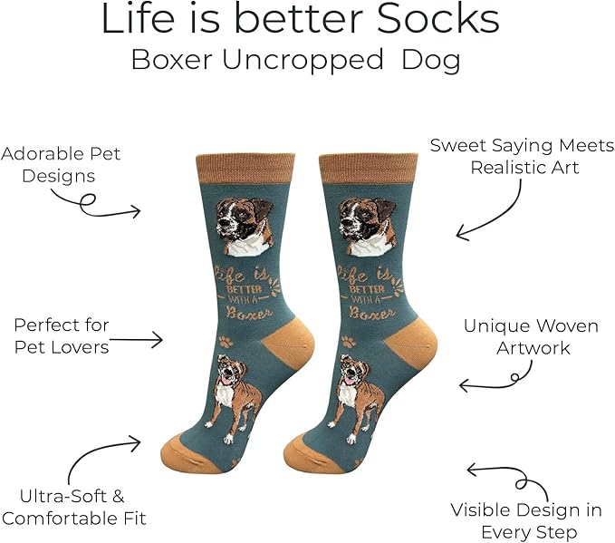 E&S Pets Pet Lover Socks - Dog & Cat Socks - Unisex Novelty Gifts