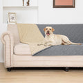 BOCTOPUG Dog Bed Cover for Pets Blankets Rug Pads for Couch Protection Waterproof Bed Covers Dog Blanket Furniture Protector Reusable Changing Pad (Dark Grey+Beige, 82"x102")
