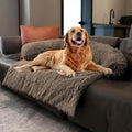Tinaco Calming Dogs/Cats Bed Mats, Dog Pad Washable Removable Couch Cover, Plush Long Fur Mat for Pets, Waterproof Lining, Perfect for Small, Medium and Large Dogs and Cats (Desert Brown, 45"x37")