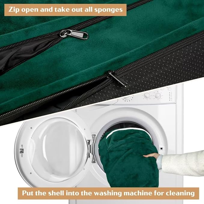 Comfort Expression Orthopedic Dog Bed for Extra Large Dogs 42x30 Inch, Waterproof Supportive Egg Crate Foam XL Pet Bed with Removable Bolsters, Dog Couch with Washable Cover & Non-Slip Bottom, Emerald