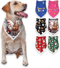 Christmas Dog Bandanas,Reflective Dog Bandana for Night Safety,Adjustable Santa Claus Dog Scarf Triangle Boy and Girl Pet Scarves for Medium Dogs,White,M