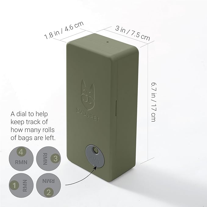 SVD.PET Dog Poop Bag Dispenser, Outdoor or Indoor Pet Waste Bag Dispenser Station, Wall Mount or Hanging with Strap. Easy to Refill Magnetic Cover (Army Green, Dispenser only)