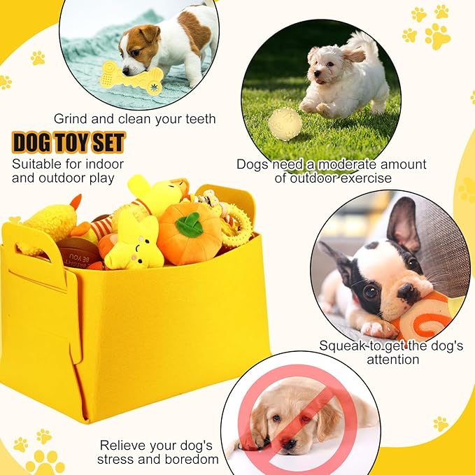 Abbylike 50 Pcs Puppy Supplies Starter Kit for Small Dogs Puppy Essentials Includes Leash, Bowls, Teeth Brushes, Water Bottle, and More Accessories for Dogs Pet Day Welcome Gift(Yellow)