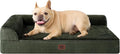 EHEYCIGA Orthopedic Dog Bed Medium Size Dogs, Memory Foam Dog Bed with Washable Removable Cover, Waterproof Pet Sofa Couch for Crate with Nonskid Bottom, 30x20x6, Dark Green