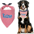 Personalized 4th of July Dog Bandana Embroidered Name Custom Neckwear Dog Scarf for Small Medium Large Dogs Cats Pets Birthday Gift