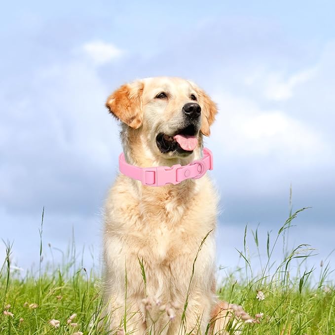 Waterproof Dog Collar Soft Rubber Dog Collar with Safety Buckle Adjustable Pet Collars for Small Medium Large Dogs