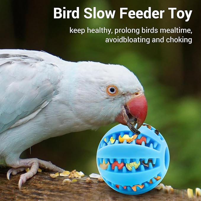 2 Pcs Parrot Feeder Chew Toy Balls, Bird Foraging Interactive Toys, Suitable for Small Animals and Small&Medium Birds,Parakeet,Parrots,Lovebirds,Macaws,Hamsters,Guinea Pigs