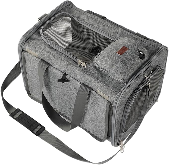 Soft Cats Carrier for Small Dogs Carriers Airline Approved Puppy Travel Bag Softsides Puppy Carry,Soft-Sided,Pets Small Animals Rabbits Bunny Outdoor (Gray)