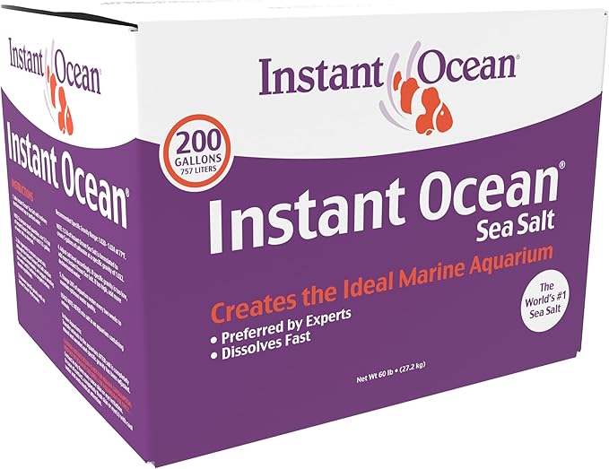 Instant Ocean Sea Salt for Marine Fish Tank Aquariums, Nitrate & Phosphate-Free