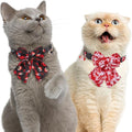 SCENEREAL Halloween Cat Collar with Bell & Stylish Bowtie, Bloody Pattern Breakaway Cat Collars Accessories for Boy Girl Small Cats, Holiday Fall Kitten Costumes for Female Male Pets