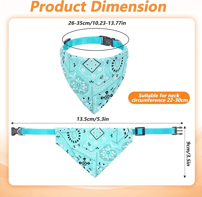 6 Pcs Cat Bandana, Adjustable Pet Bandana Collars for Cats and Small Dogs, Multi-Color Suitable for Neck Circumference 22-30cm for Pets Halloween Christmas Dress Up