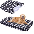 Replacement Dog Bed Covers Elastic Edged Washable Pet Bed Protector with Black Lattice Pattern Design for Medium & Large Pet Beds, Cover Only (Black Lattice, 52.0" L x 28.0" W x 5.0" Th)