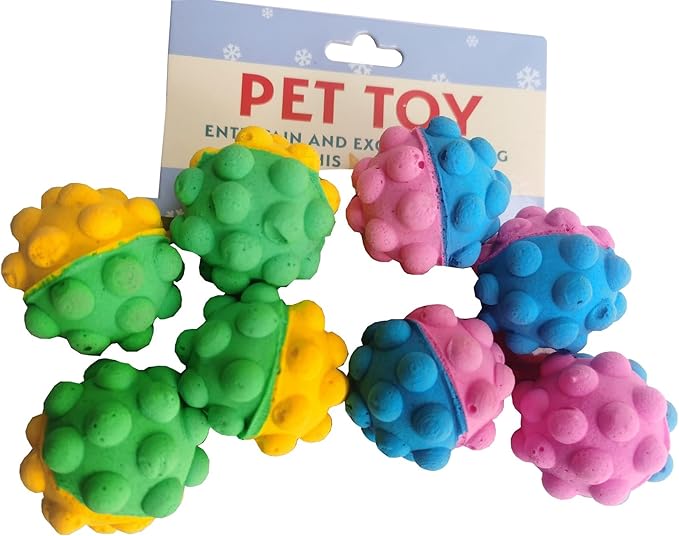 Cat Golf Balls for Indoor Kitten Toys - Interactive Sponge Foam Soccer Balls (Protrusion)