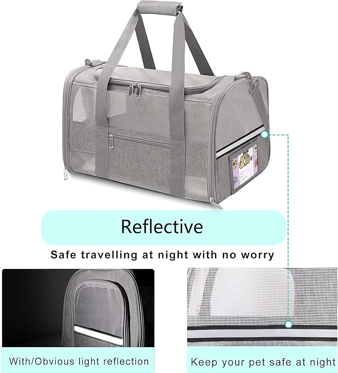 Cat Carrier Pet Carriers Airline Approved for Small Dogs Kitten Carriers for Small Medium Cats Under 15lb, Collapsible Soft Sided TSA Approved Travel Carrier, Pink
