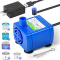 IP68 DR-DC160 Submersible Water Pump Cat Water Fountain Pump for Tritone Ceramic Stainless Steel Round Flower Cap Cat Fountains Automatic Pet Water Dispenser Replacement Pump (with LED&Adapter&Brush)